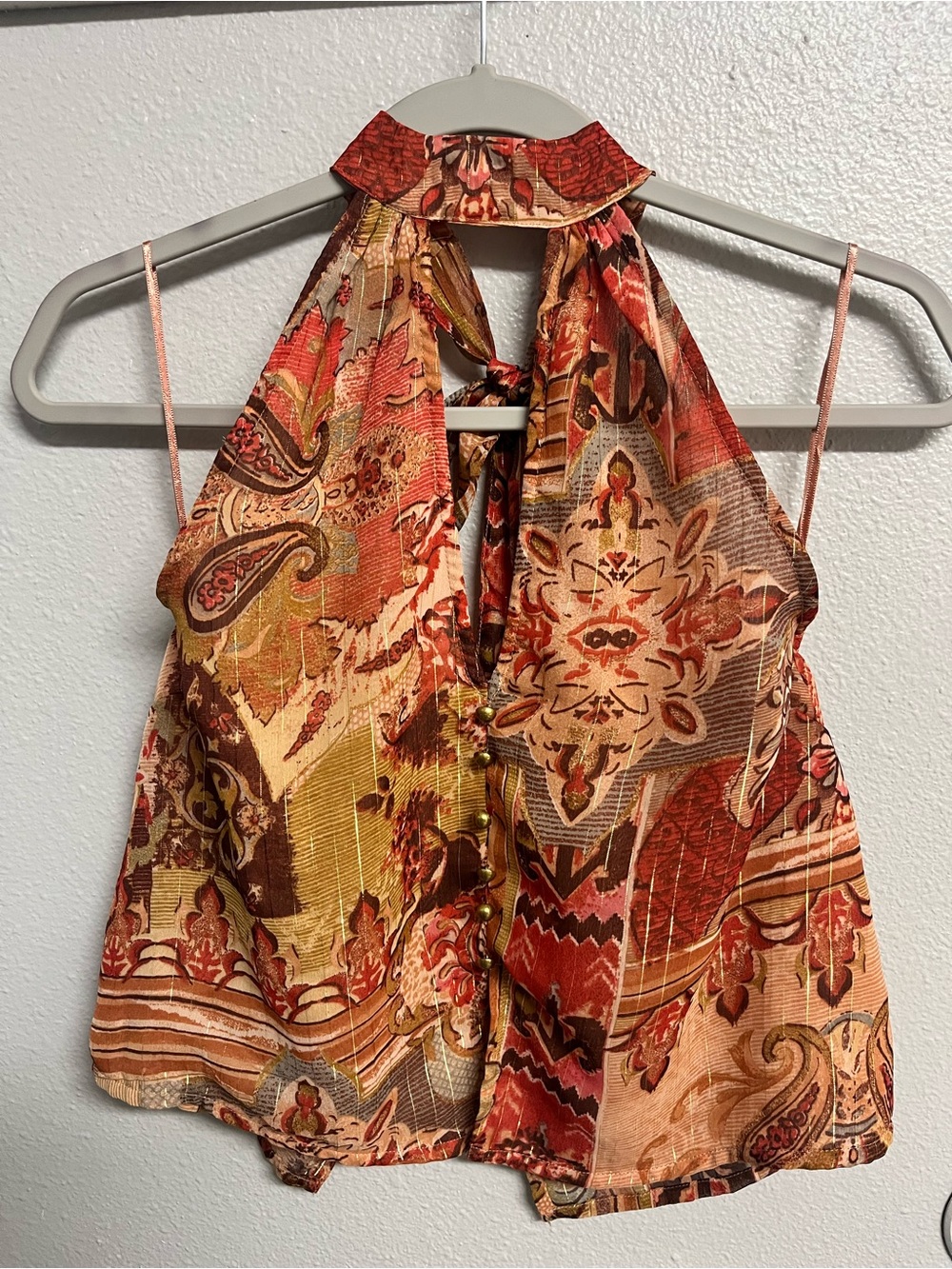 River Island Multicolor Paisley Halter Top
